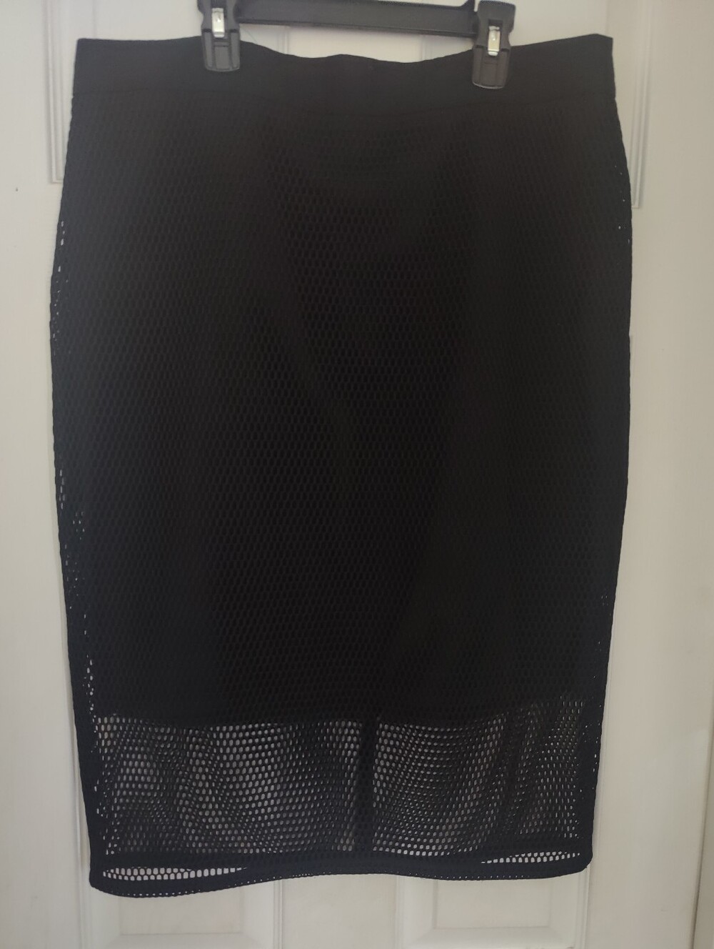 Ann Taylor Black Mesh Pencil Skirt NWT